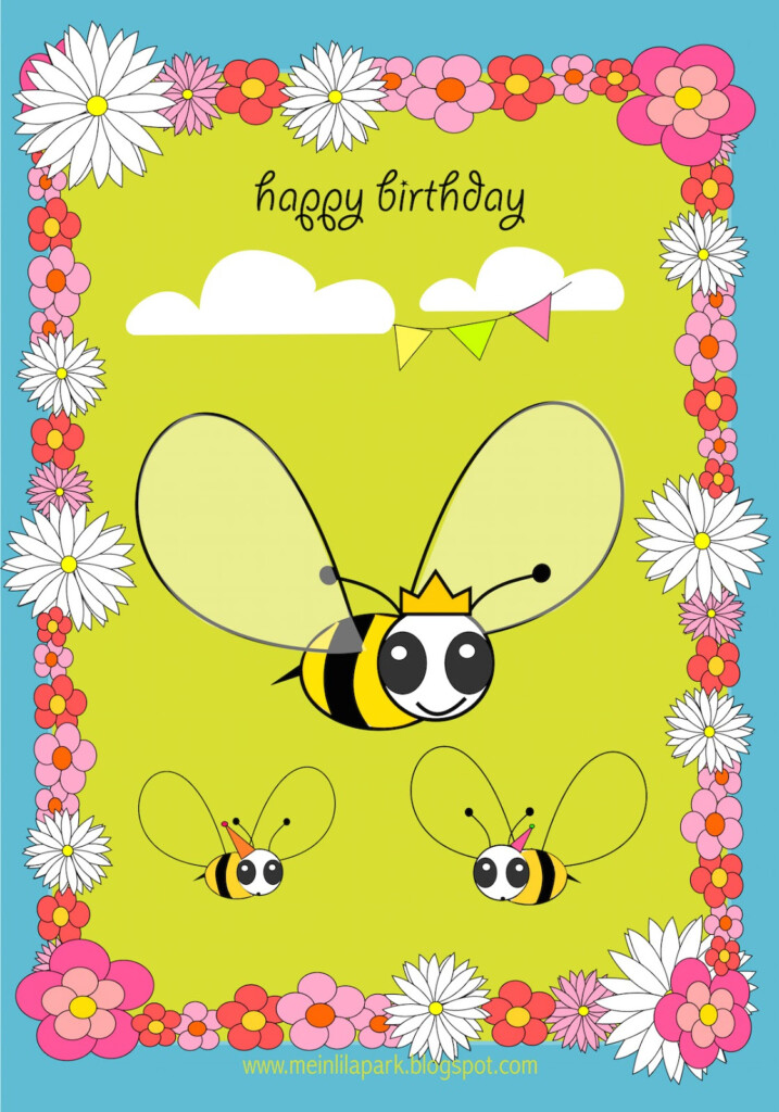 Free Printable Happy Birthday Card For Kids Ausdruckbare Geburtstagskarte Freebie MeinLilaPark