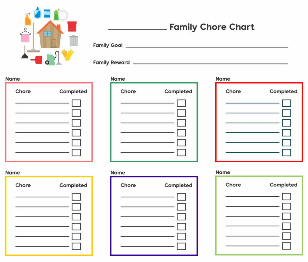 Free Printable Large Family Chore Chart Template Printable Templates Free