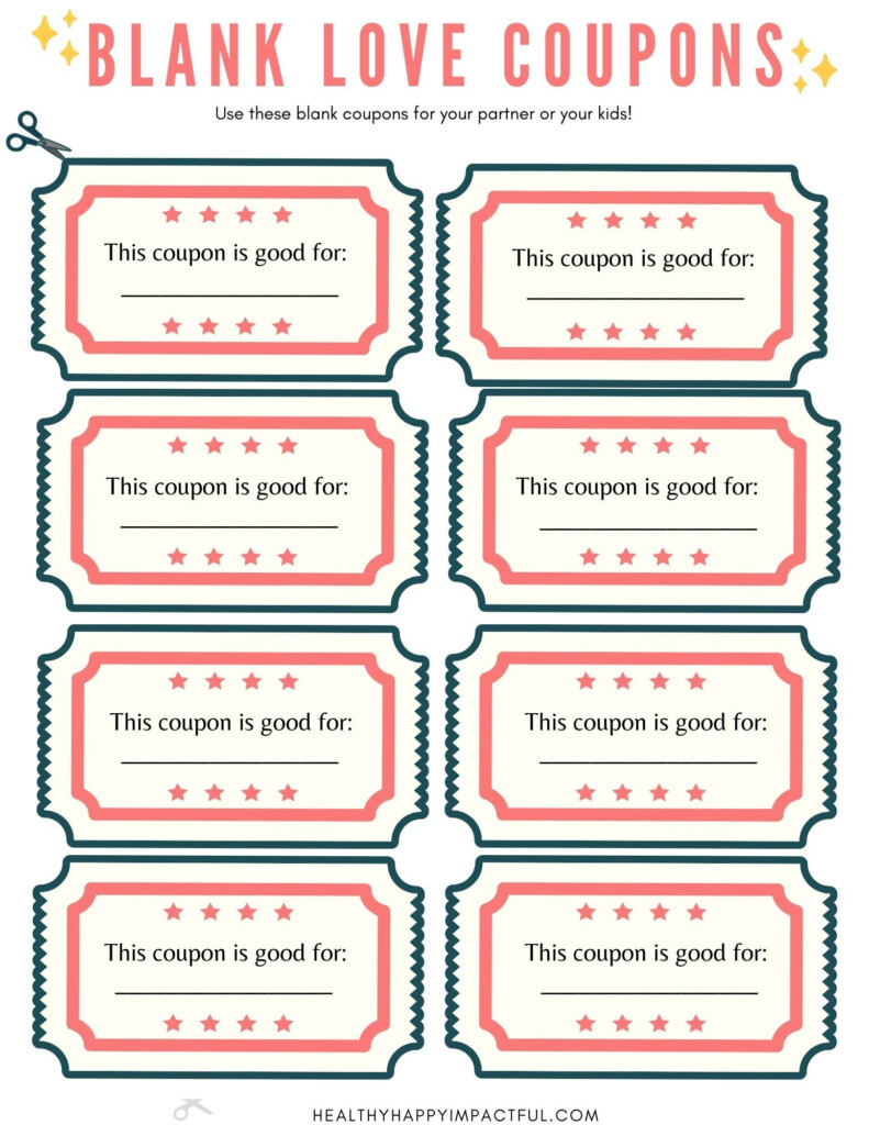 Free Printable Love Coupons Template Instant DIY Gift Love Coupons Coupons For Boyfriend