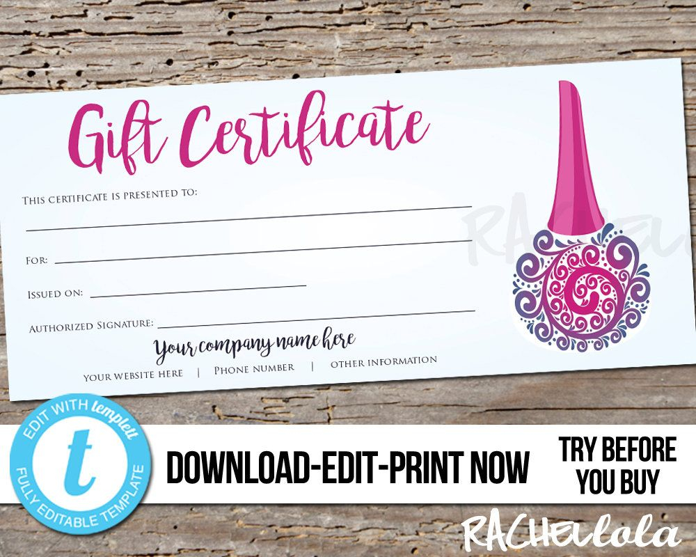 Free Printable Nail Gift Certificates Printable Word Searches