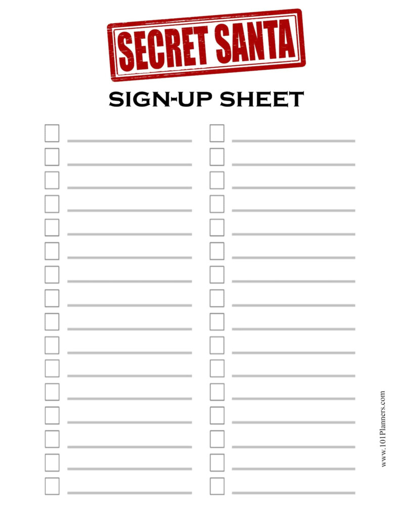 Free Printable Secret Santa Sign Up Sheet How To Use The Secret Santa Questionnaire Printable