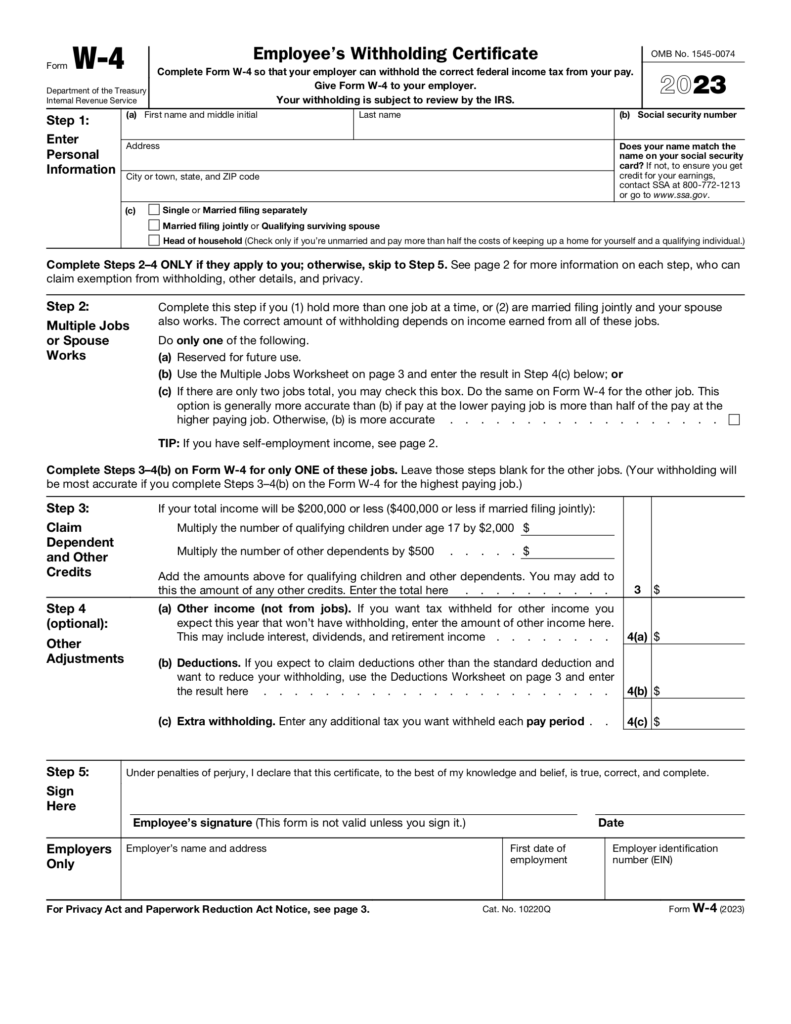 Free Printable W 4 Form 2024 Fill Adria Ardelle