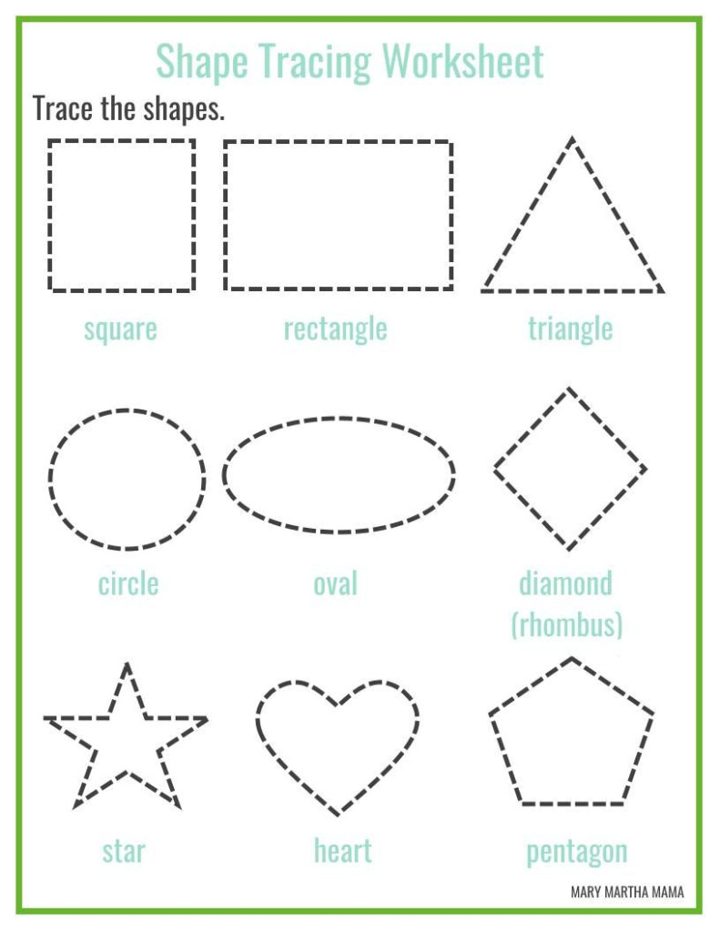 Free Shape Drawing Printables Shape Tracing Worksheets Free Preschool Printables Shapes