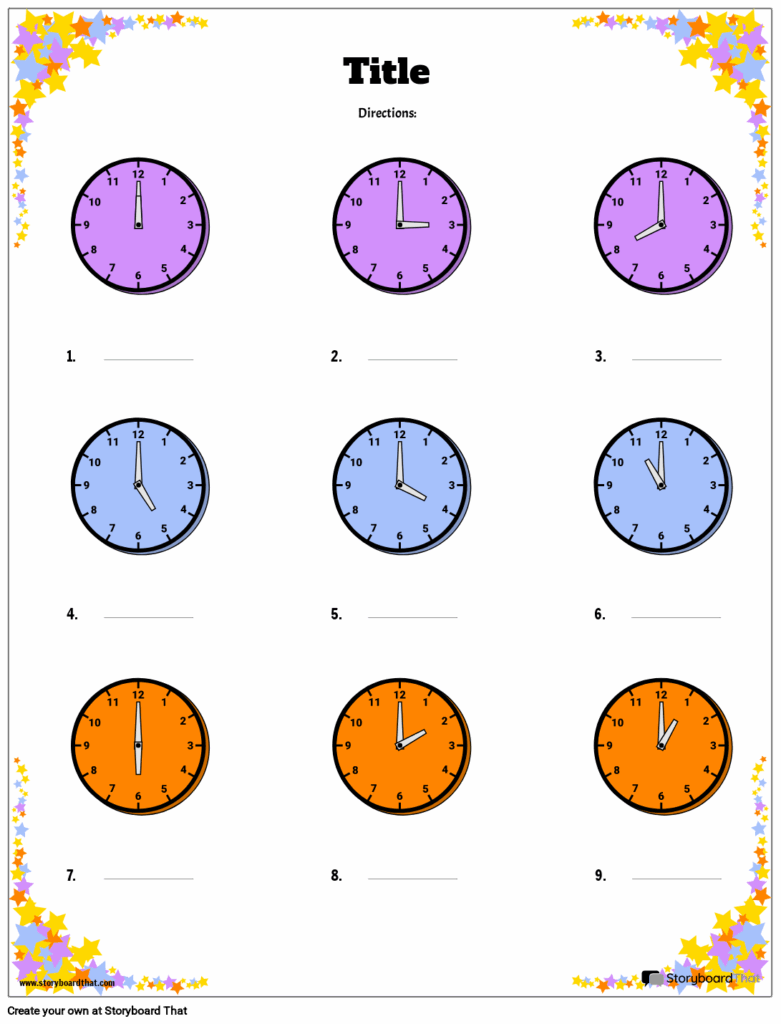 Free Telling Time Worksheets Create Custom Clock Template Worksheets Library
