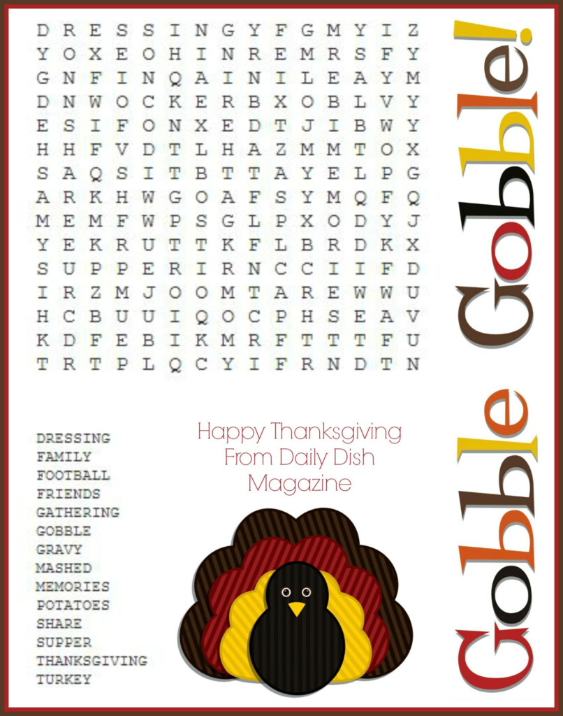 Free Thanksgiving Puzzles Word Search And Maze Printable Daily Dish Magazine Recipes