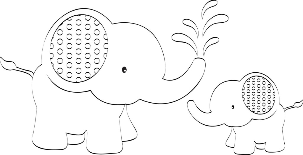 Freebie 11 Digital Stamps Elephant Template Elephant Applique Digital Stamps
