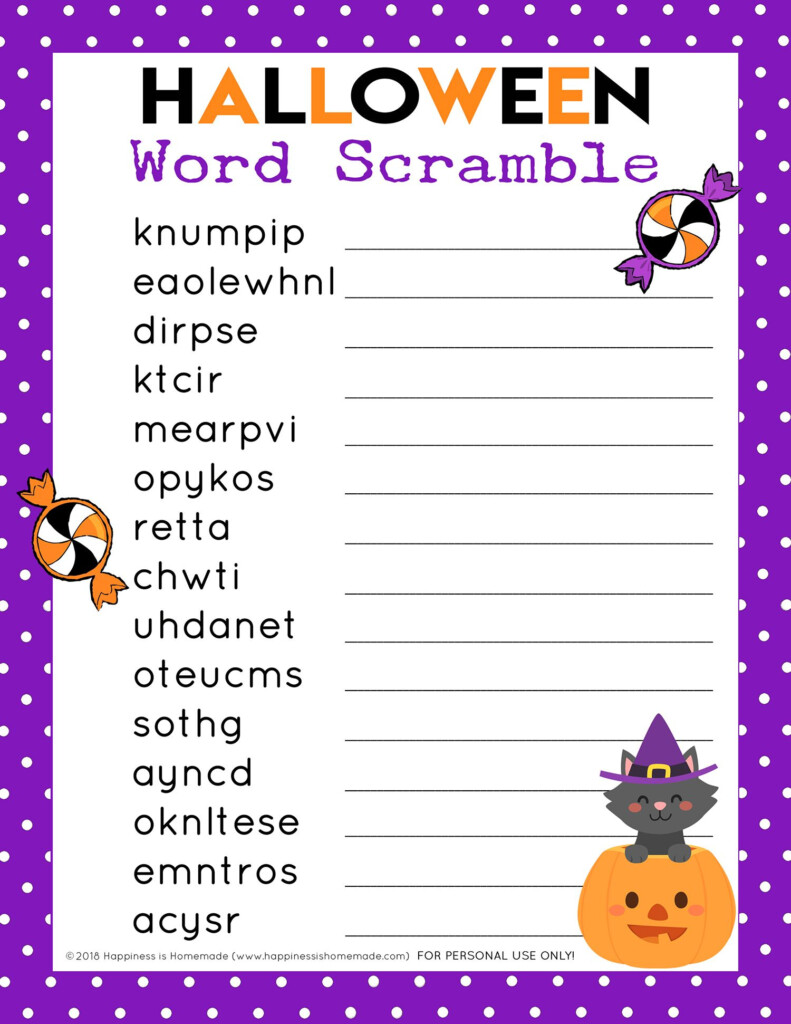 Halloween Word Scramble Happiness Is Homemade Halloween Worksheets Halloween Word Search