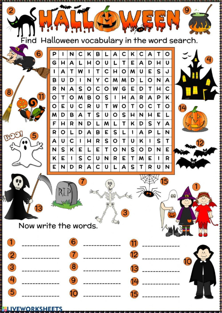 Halloween Word Search Interactive Worksheet Material Escolar En Ingles Actividades De
