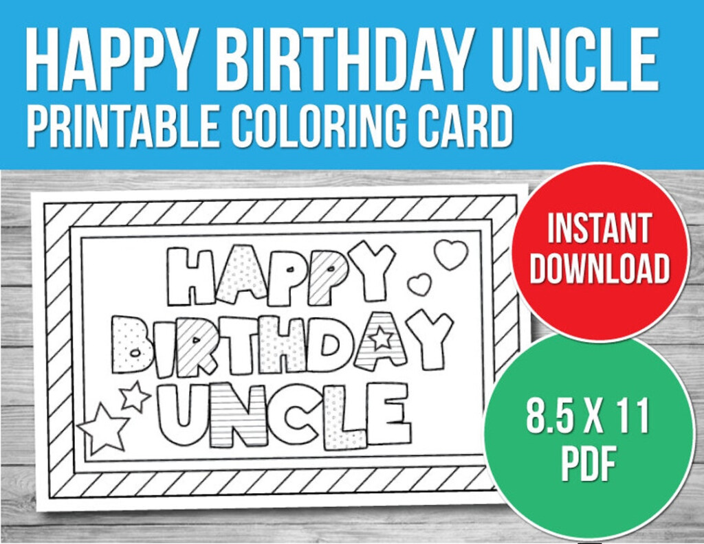 Happy Birthday Coloring Pages For Uncle