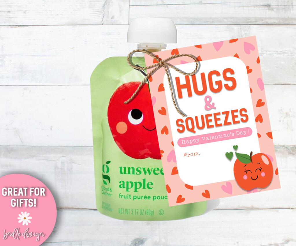 Hugs And Squeezes Valentine Printable Valentines Tag Class Treat Preschool Classroom