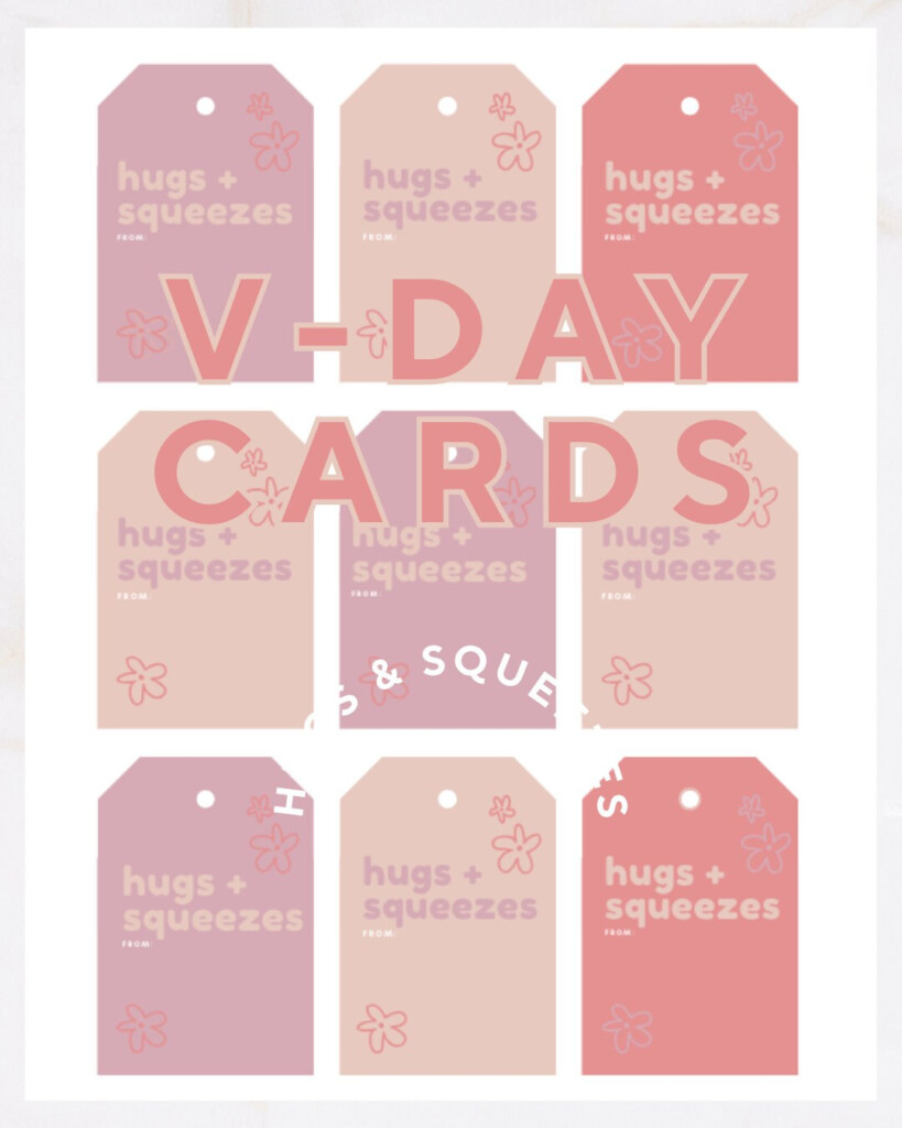 Hugs Squeezes Valentine S Day Cards Tags Etsy