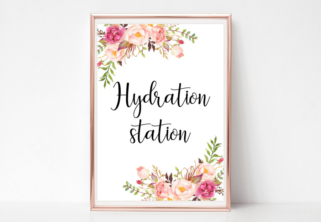 Hydration Station Sign Printable Wedding Beverage Signs Party