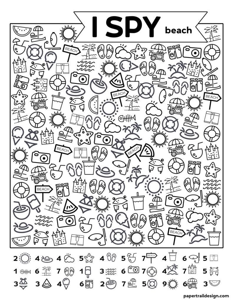 I Spy Coloring Pages Free