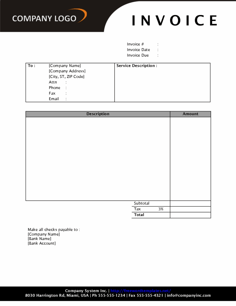 Invoice Templates Free Printable