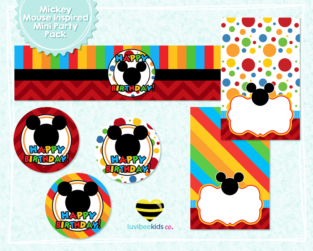 LuvibeeKids Co Blog Free Download Mickey Mouse Party Printables