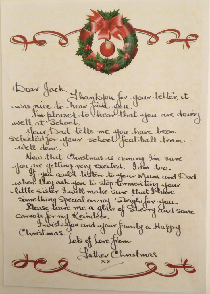Personalised Handwritten Letter From Father Christmas With Etsy Father Christmas Letters
