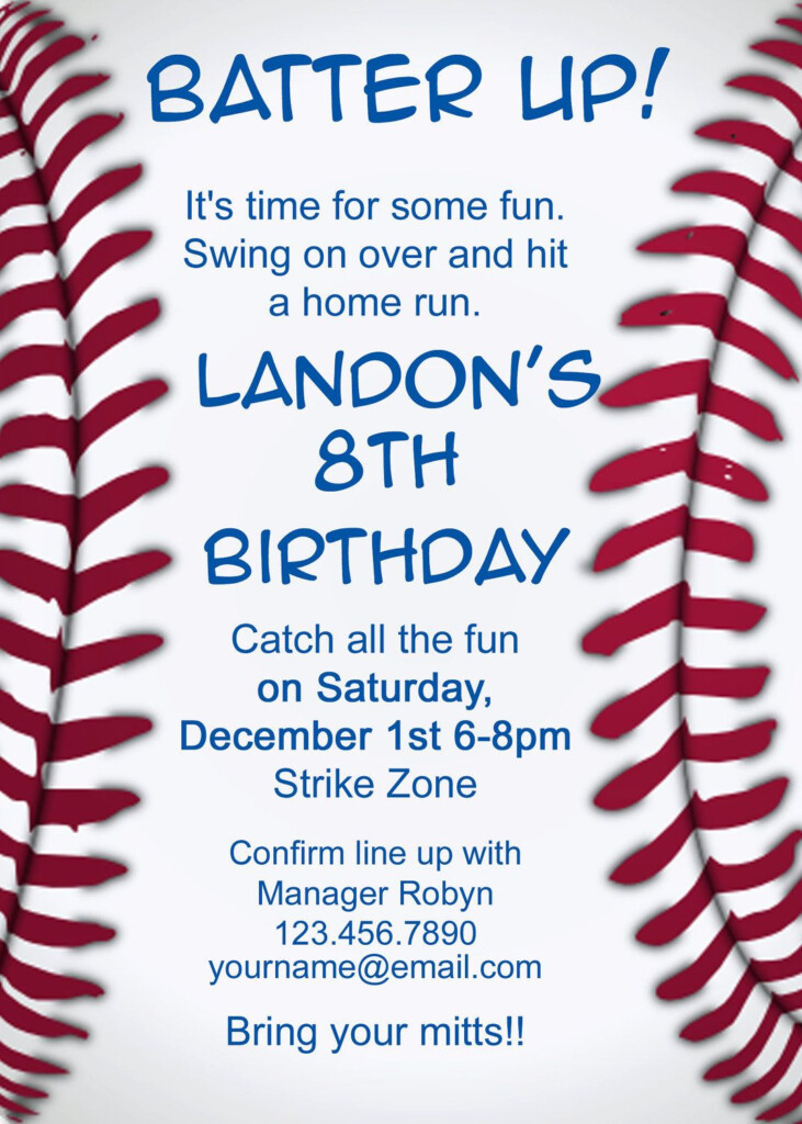 Pin By Holly Bell On Birthday Parties Baseball Birthday Party Invitations Baseball Party