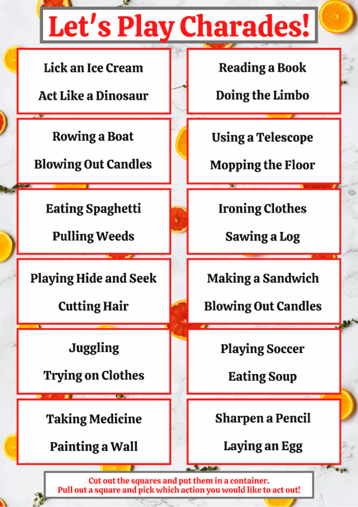 Pin On Charades