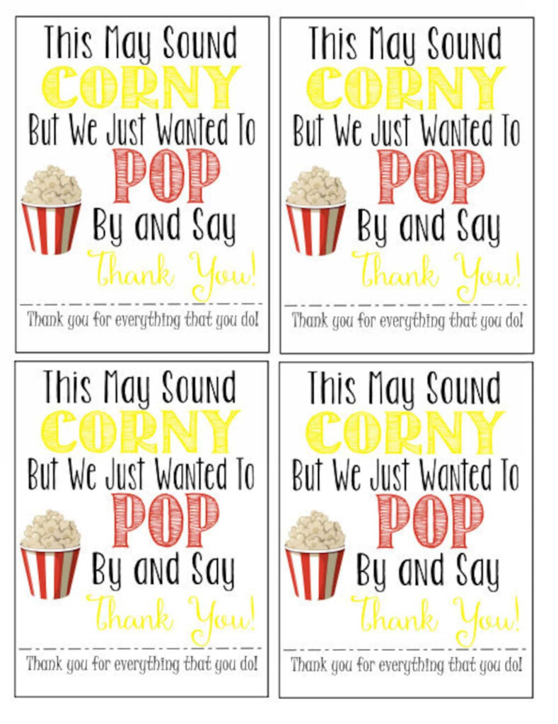 Popcorn Thank You Tag Printable Etsy