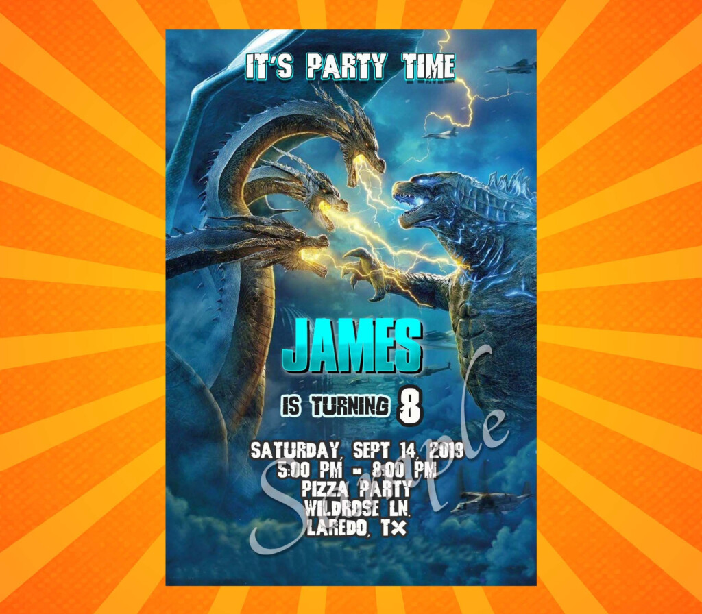 Print Your Own Invitations Printable Birthday Invitations Invitation Paper Invite Godzilla