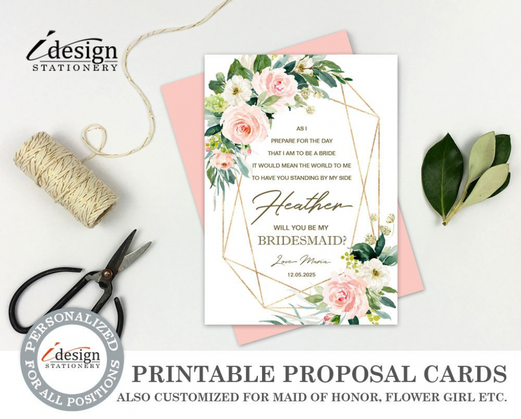 Printable Bridesmaid Proposal Cards Printable Card Free
