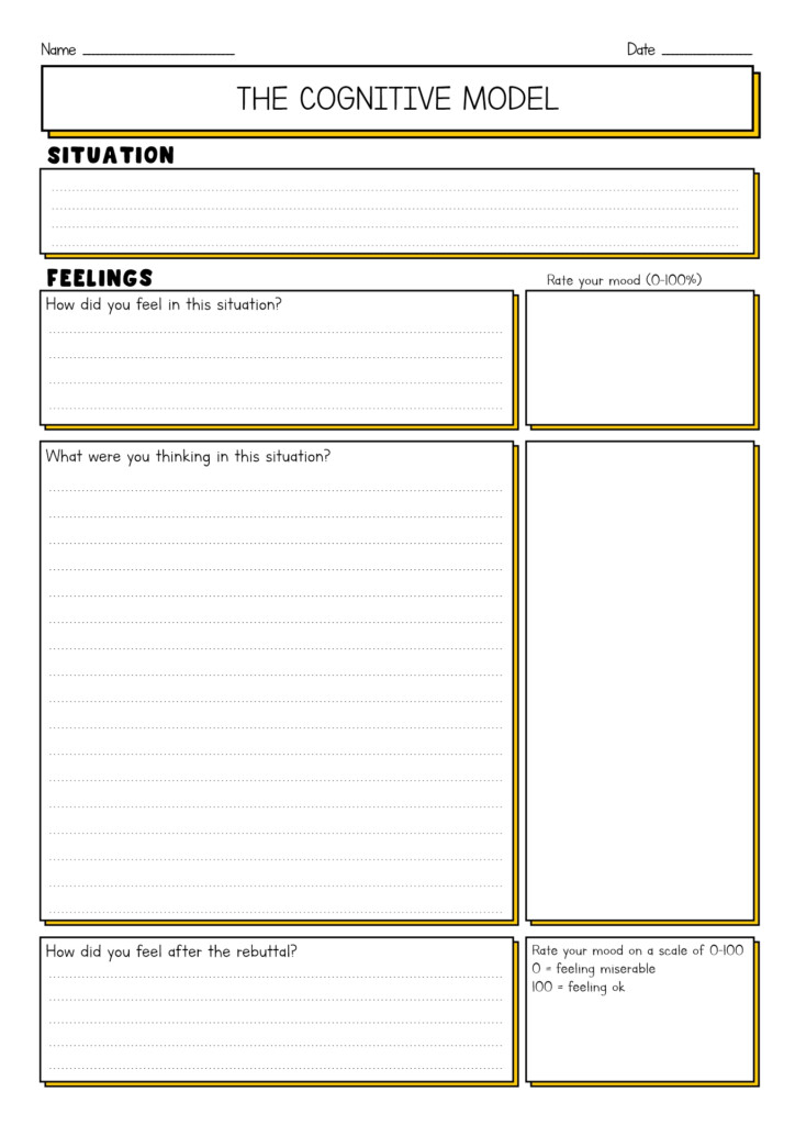 Printable Cbt Therapy Worksheets