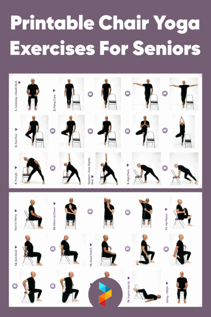 Printable Chair Yoga Exercises For Seniors Chair Yoga Chair Pose Yoga Yoga For Seniors