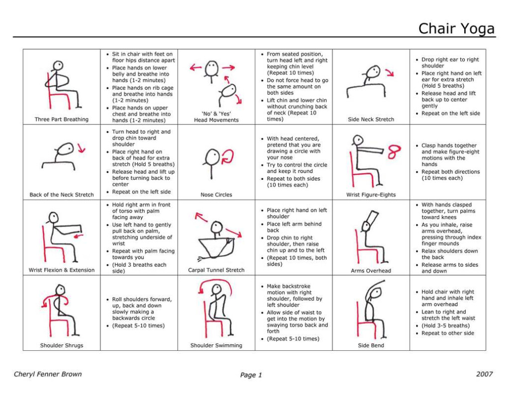 Printable Chair Yoga Poses Pdf Printable Word Searches