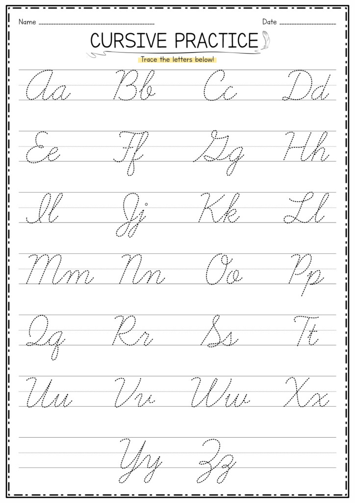 Printable Cursive Writing Practice Sheets