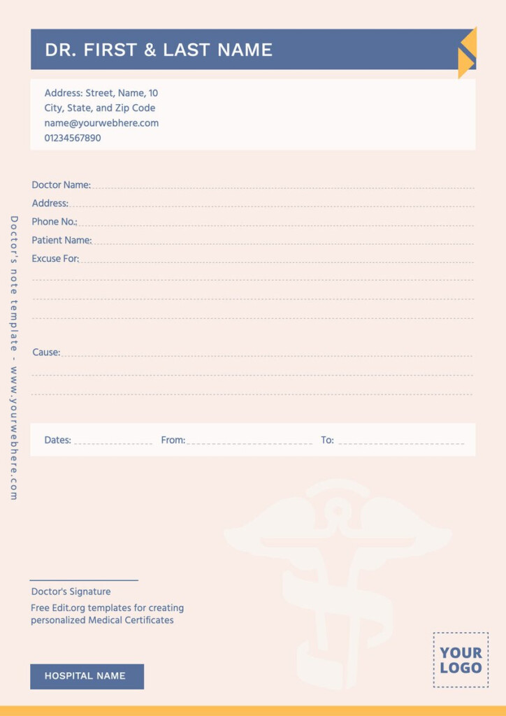Printable Doctor S Note Templates For Work Absence