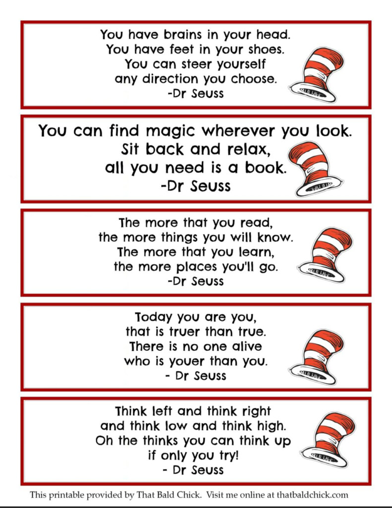 Printable Dr Seuss Quote Bookmarks Thatbaldchick Dr Seuss Printables Porn Sex Picture
