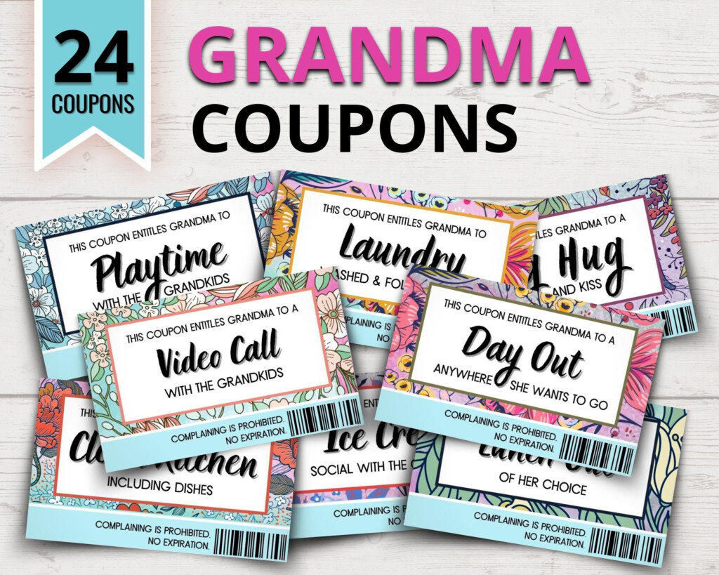 Printable Grandma Coupons Printable Coupons For Grandma Coupon Book Printable Gifts For Grandma