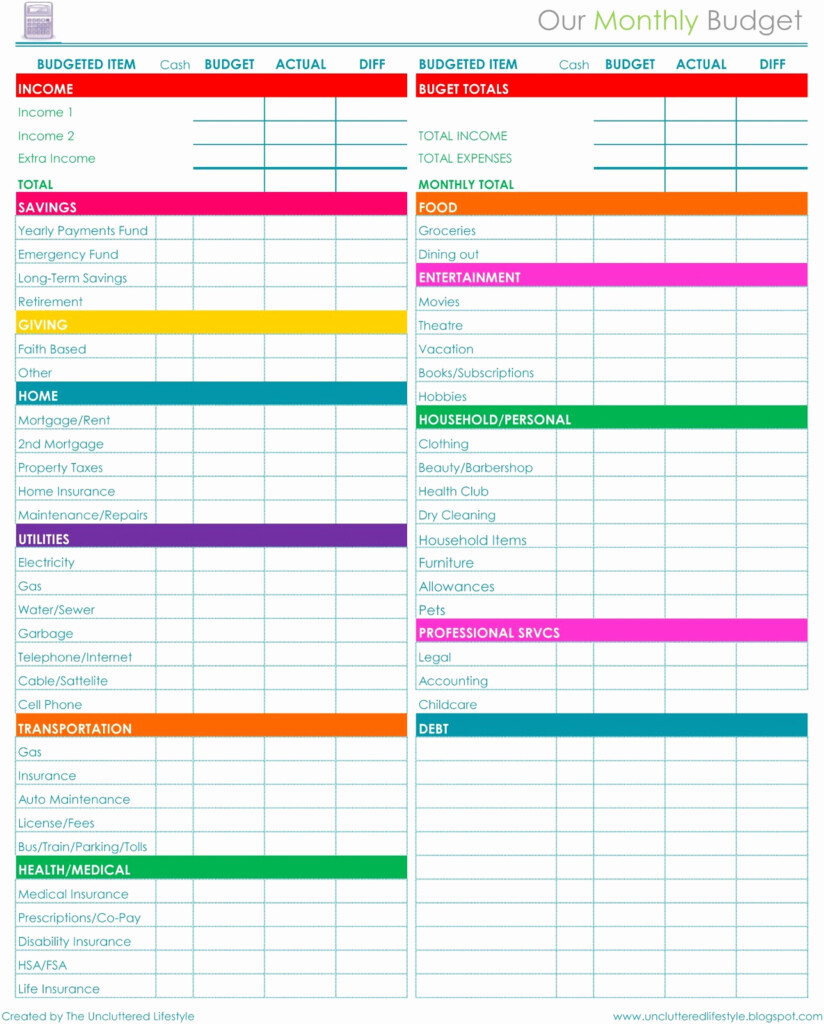 Printable Pdf Dave Ramsey Budget Forms Printable Forms Free Online