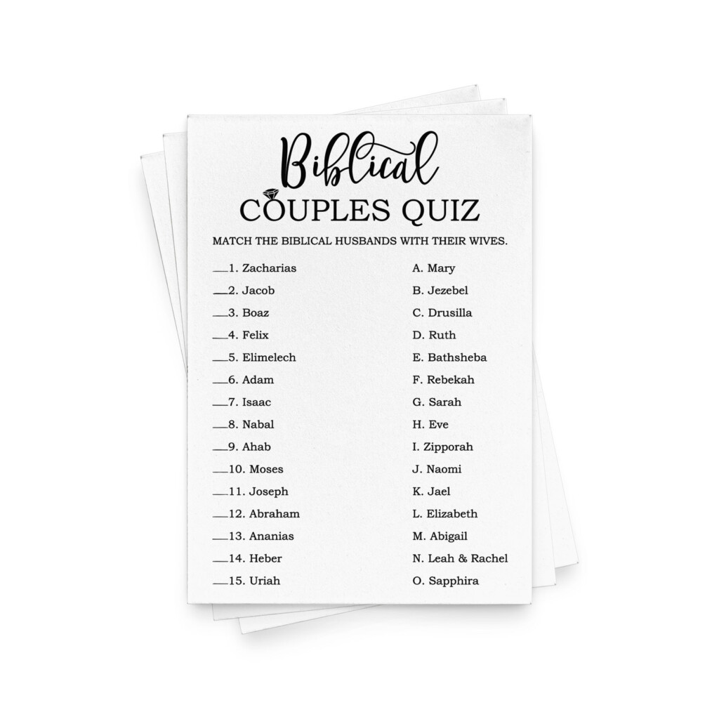 PRINTED Biblical Couples Game Bible Couples Quiz Etsy