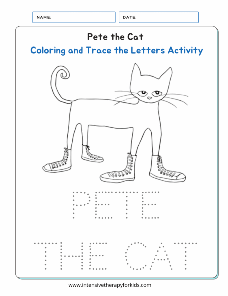 Read Aloud For Kids Pete The Cat I Love My White Shoes Printable Activity Intensive