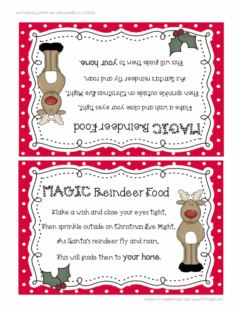 Reindeer Food Poem Free Printable