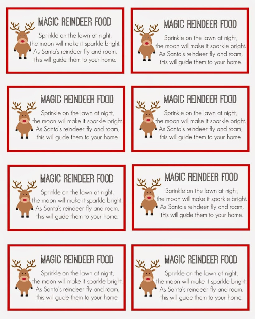 Reindeer Food Printable Poem
