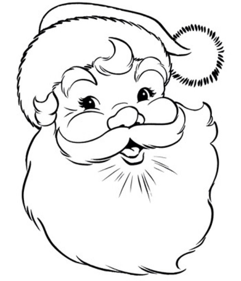 Santa Claus Colouring In Stencil Santa Coloring Pages Free Christmas Coloring Pages