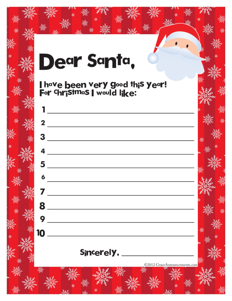 Santa Wish List Template Excel Templates
