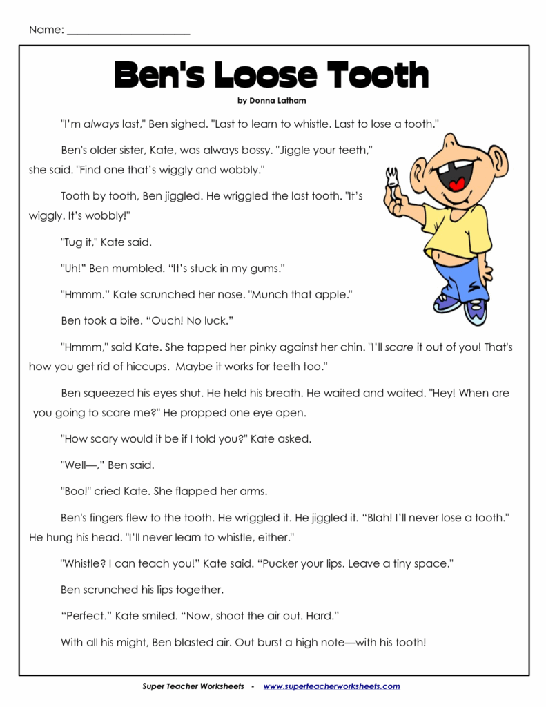 Short Reading Comprehension Passages 3rd Grade Thekidsworksheet