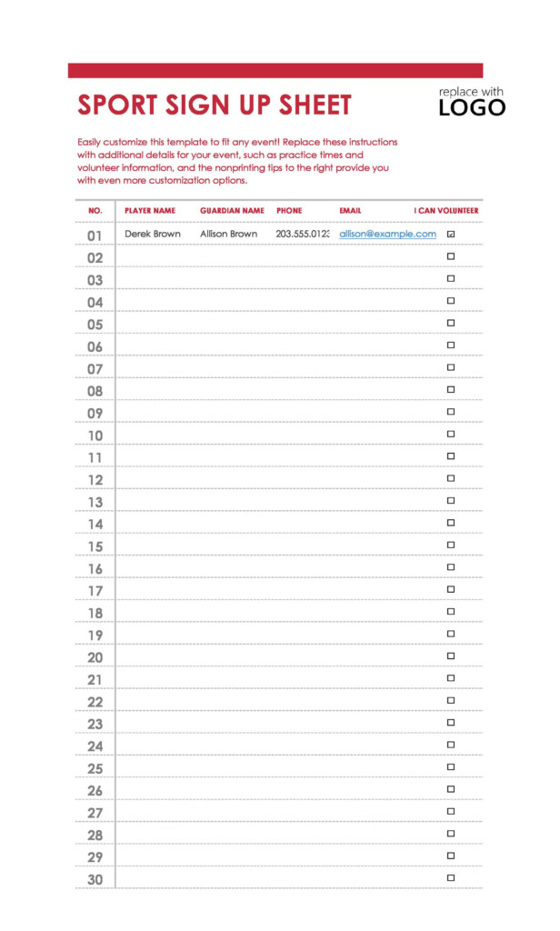 Sign Up Sheet Bank2home