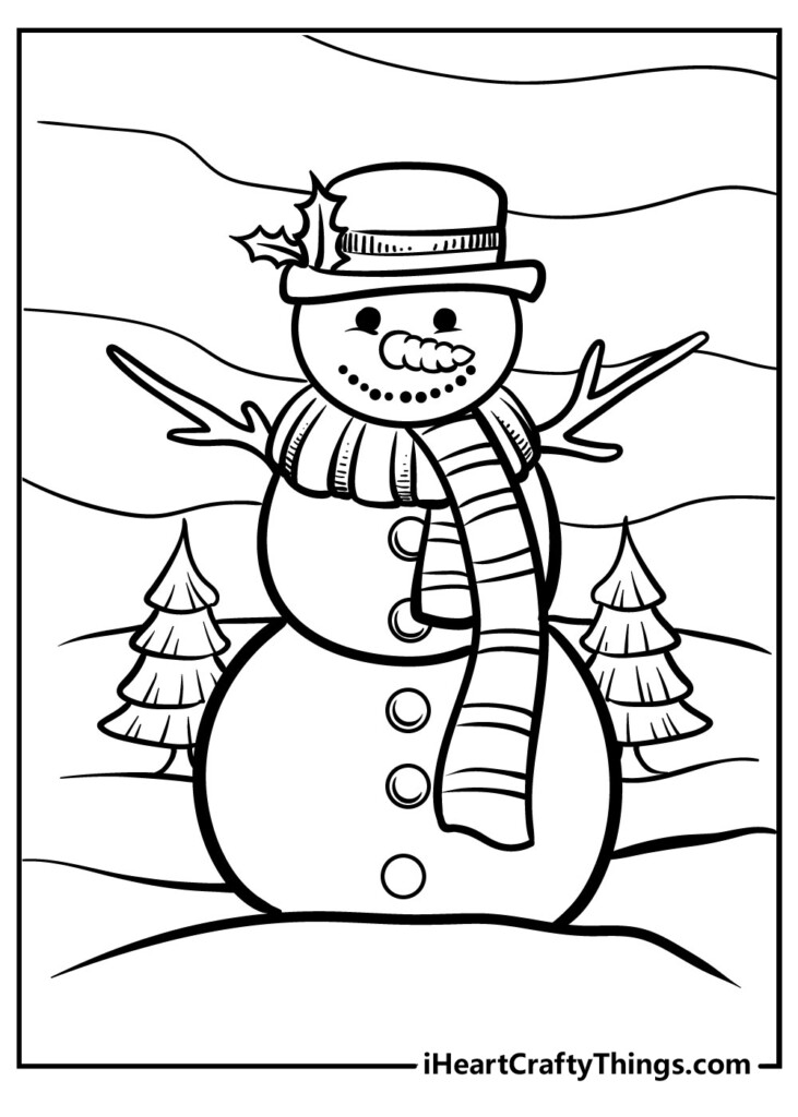 Snowman Coloring Pages For Kids Printable