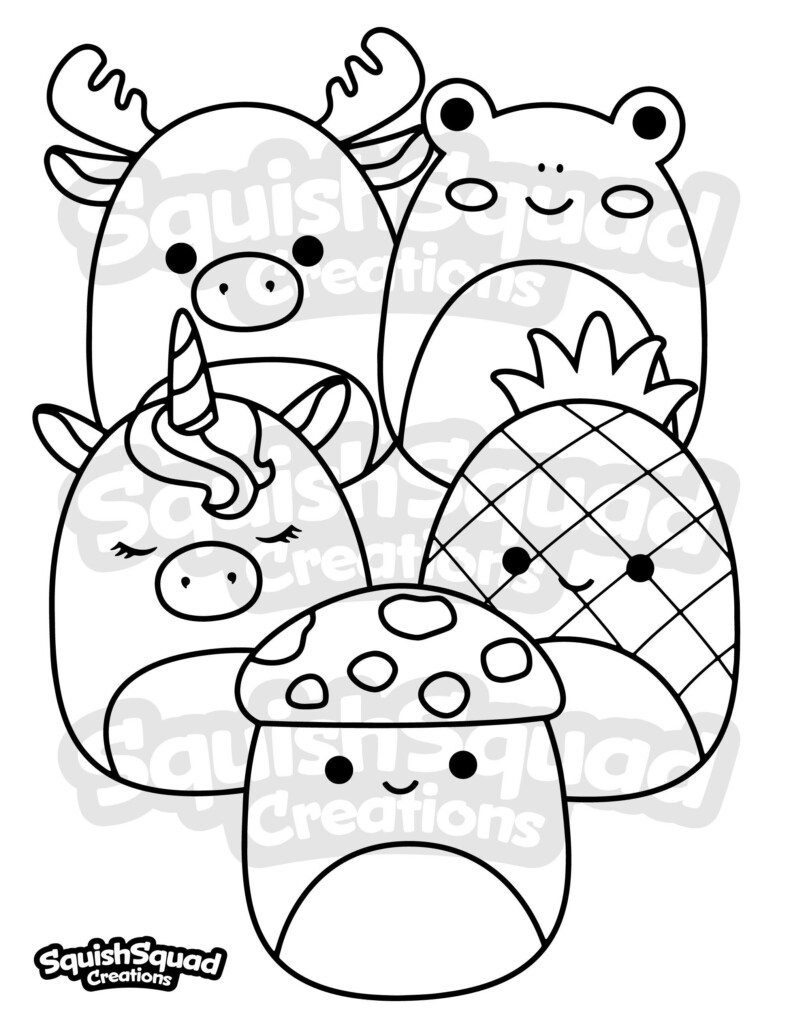 Squishmallow Coloring Page Printable Squishmallow Coloring Etsy Lindos Dibujos F Ciles