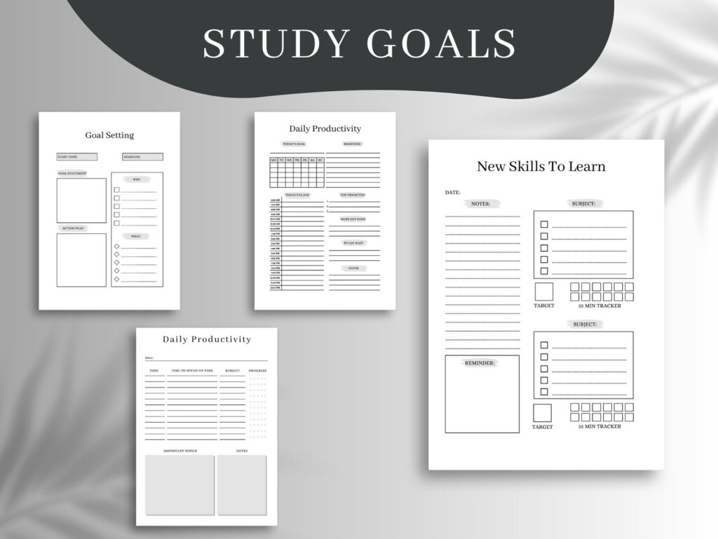 Student Planner Printable Study Planner Printable College Student Planner Academic Planner