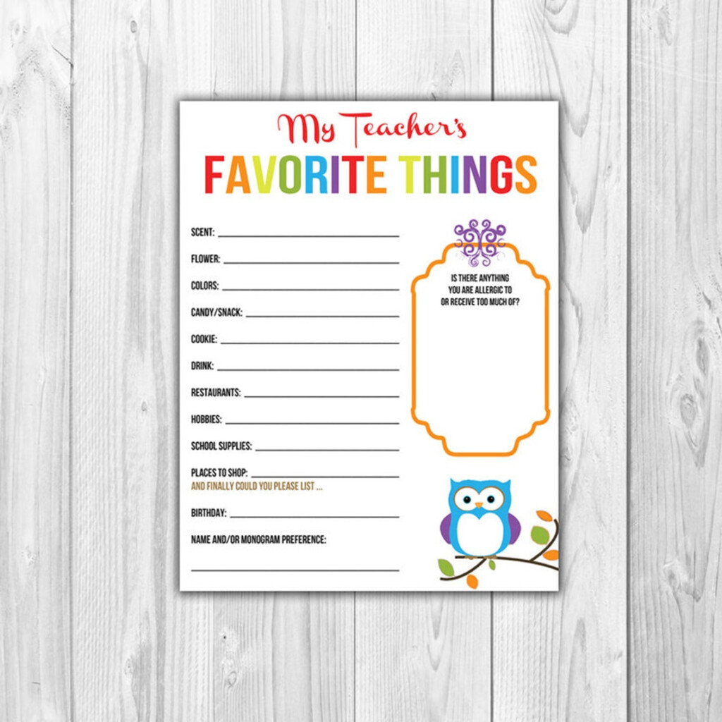 Teacher S Favorite Things List Multi Colored Print Etsy