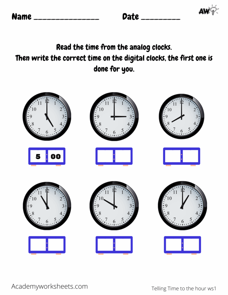 TIme Print Class Playground Worksheets Library