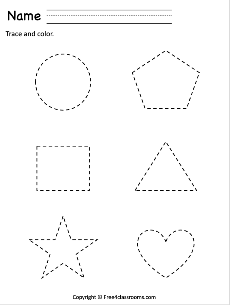 Trace Shapes Worksheets