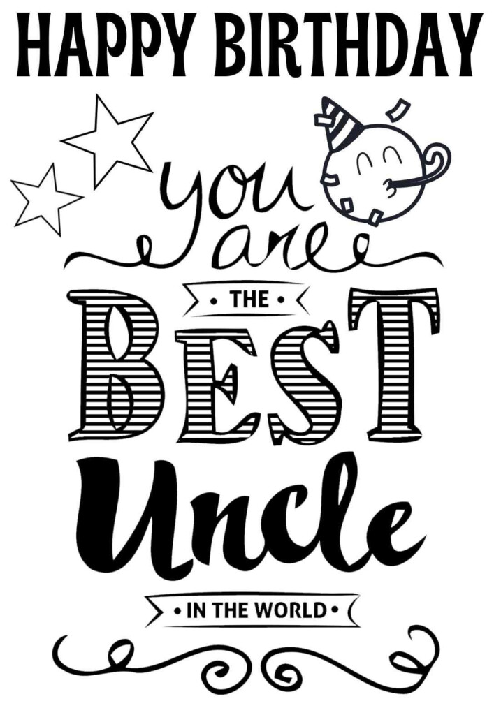 Uncle Birthday Cards Printable Cards Pin On Coloring Happy Birthday Uncle Card Printable
