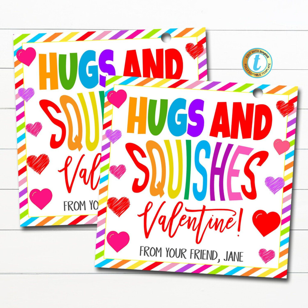 Valentine S Day Squishies Gift Tag Hugs And Squishes Valentine Squishy Toy Squeeze Preschool